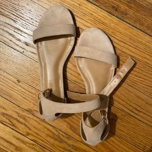 Gently used J Crew blush suede flat sandal